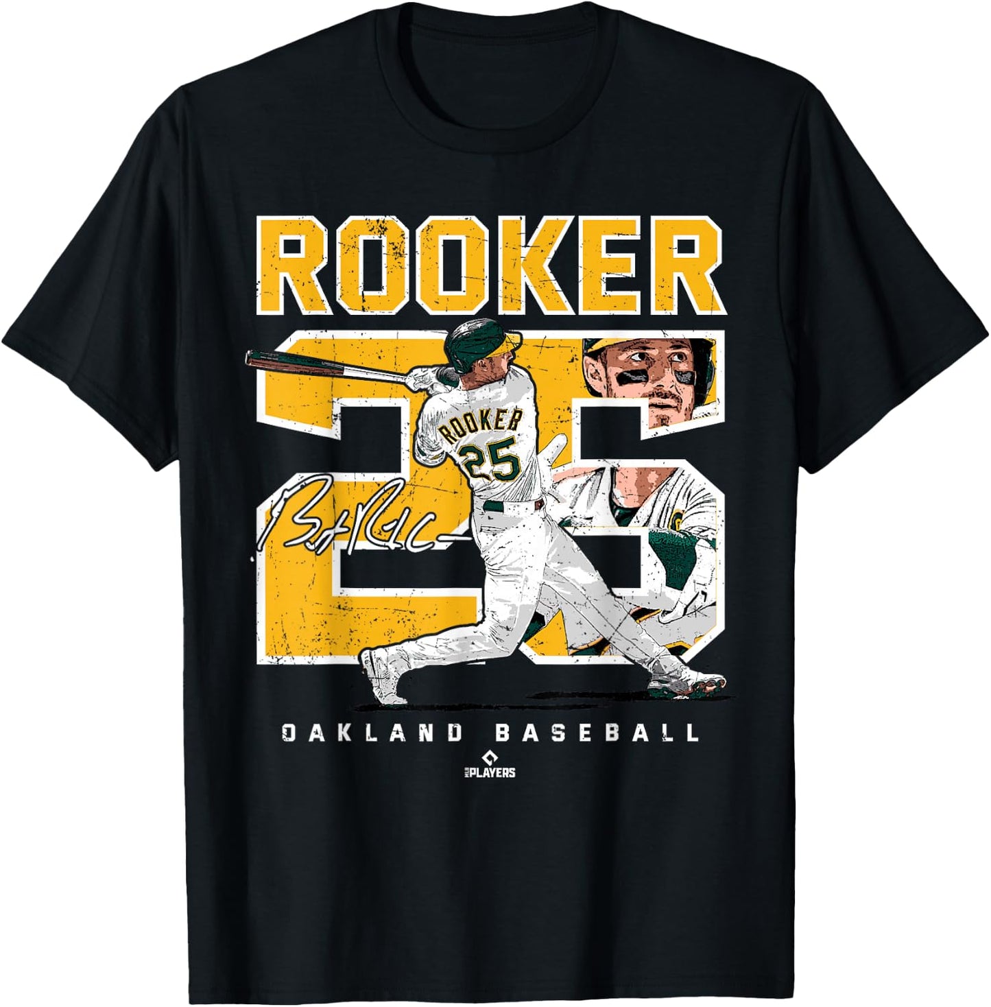 Number and Portrait Brent Rooker Oakland T-Shirt - T-Shirt | Black