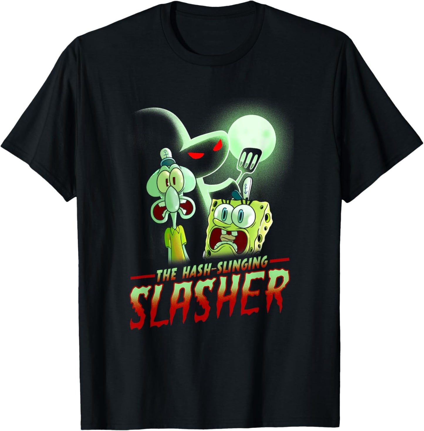 SpongeBob SquarePants The Hash Slinging Slasher Spooky T-Shirt - T-Shirt | Black