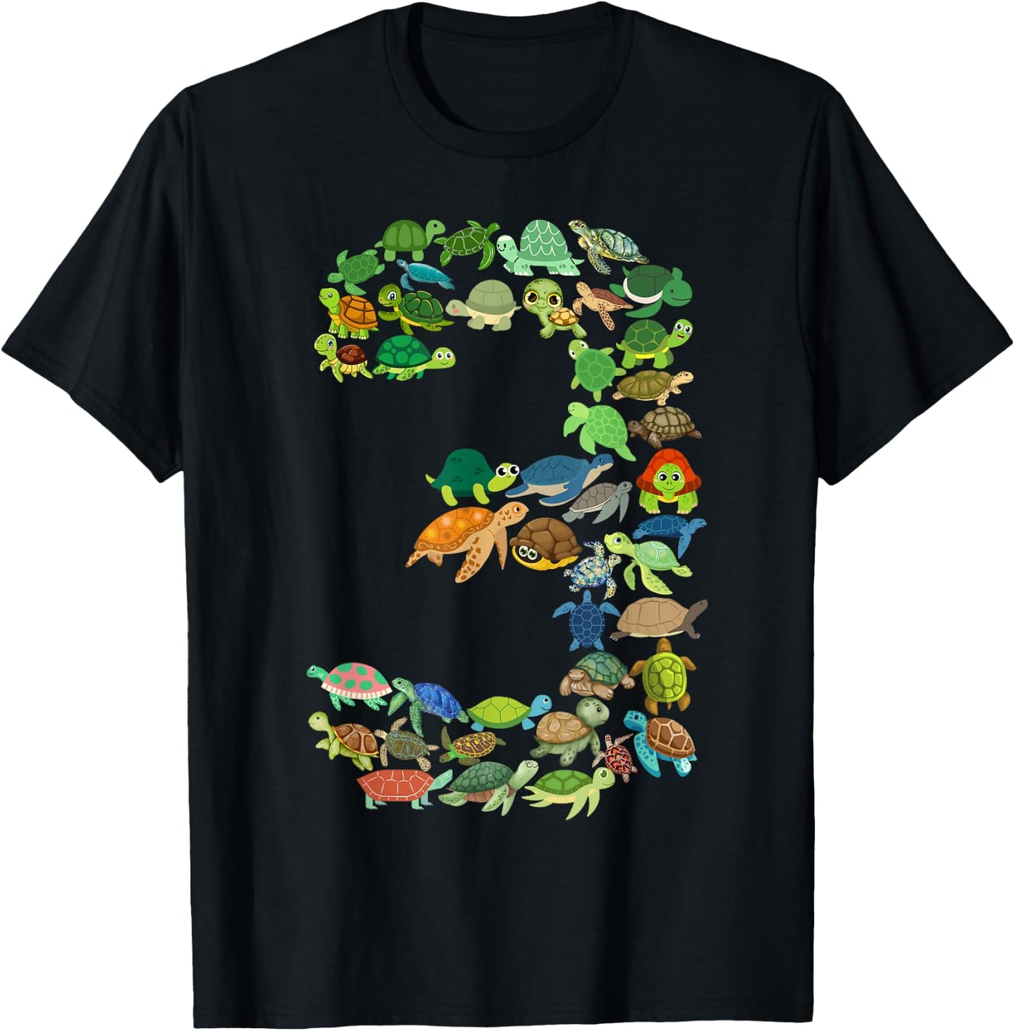 Toddler 3rd Birthday Sea Turtle Tortoise Themed 3 Year Old T-Shirt - T-Shirt | Black