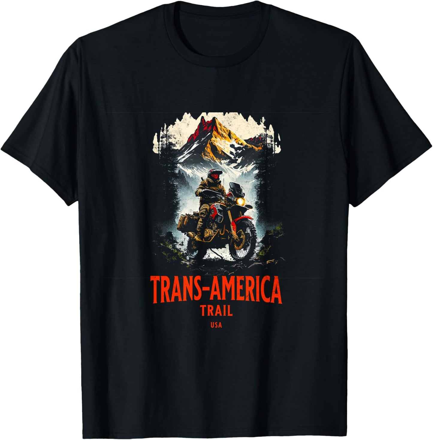 Adventure Motorcycle Gear Trans America Trail T-Shirt - T-Shirt | Black