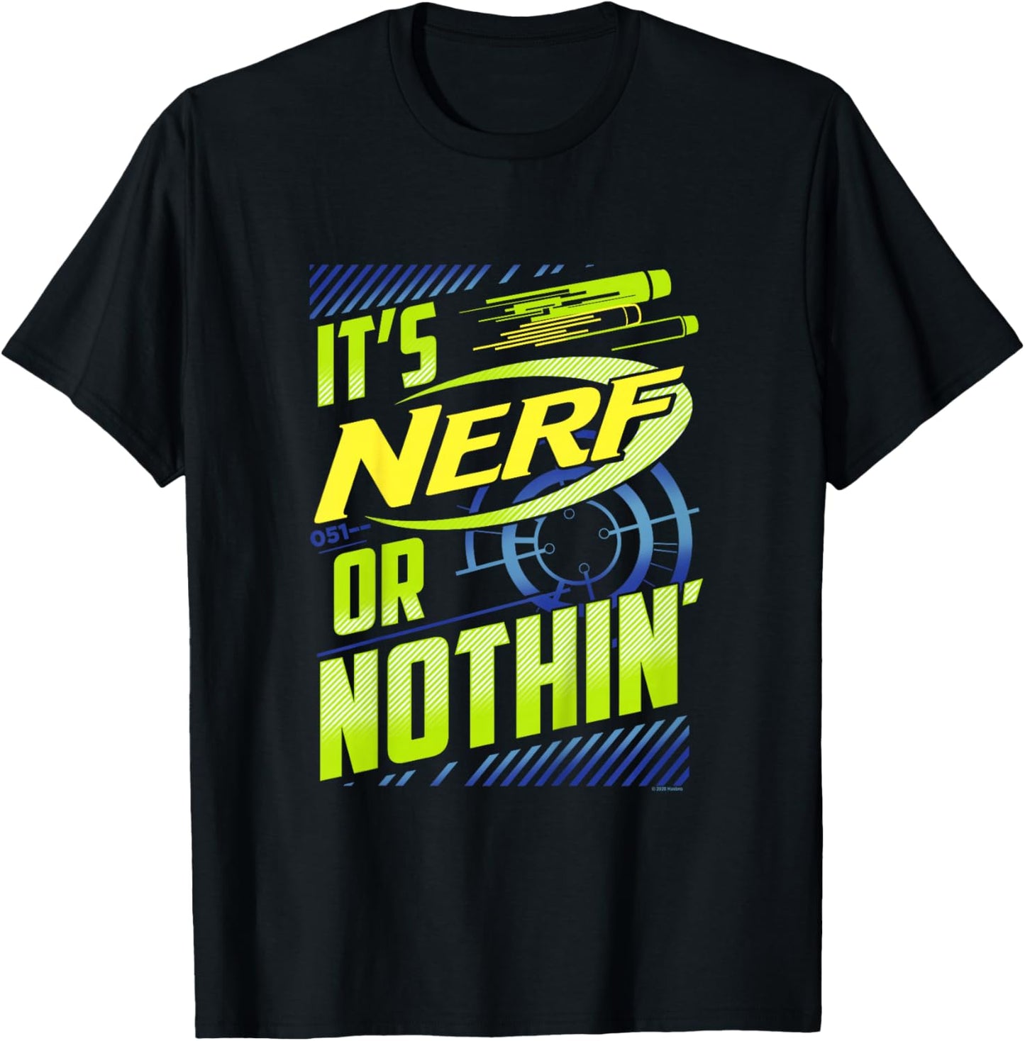 Nerf It's Nerf Or Nothin' Vintage Bullseye Logo T-Shirt - T-Shirt | Black