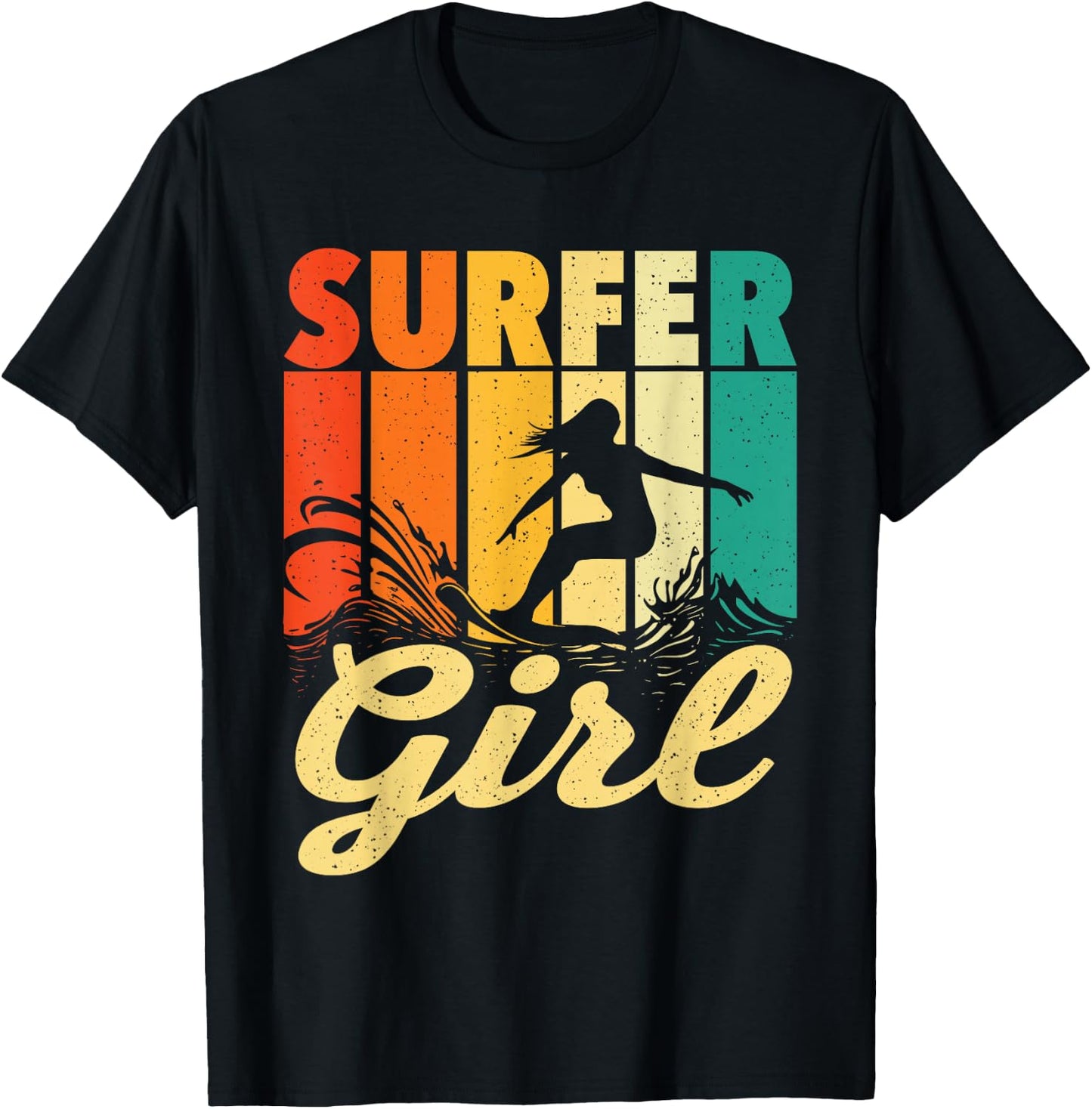 Surfer Girl - Waves Surfing Trainer Surfboard Lover T-Shirt - T-Shirt | Black