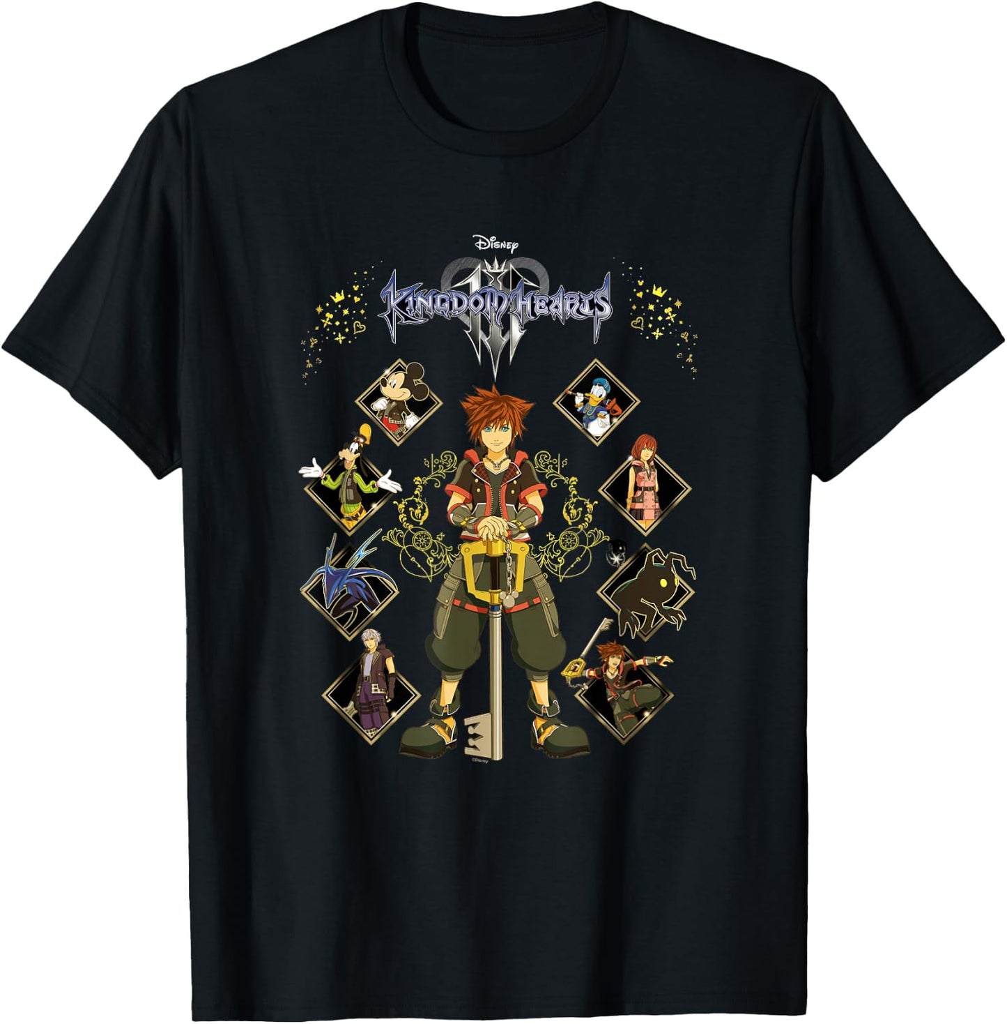 Kingdom Hearts Full Hearted Cast Group Shot Grown Up T-Shirt - T-Shirt | Black