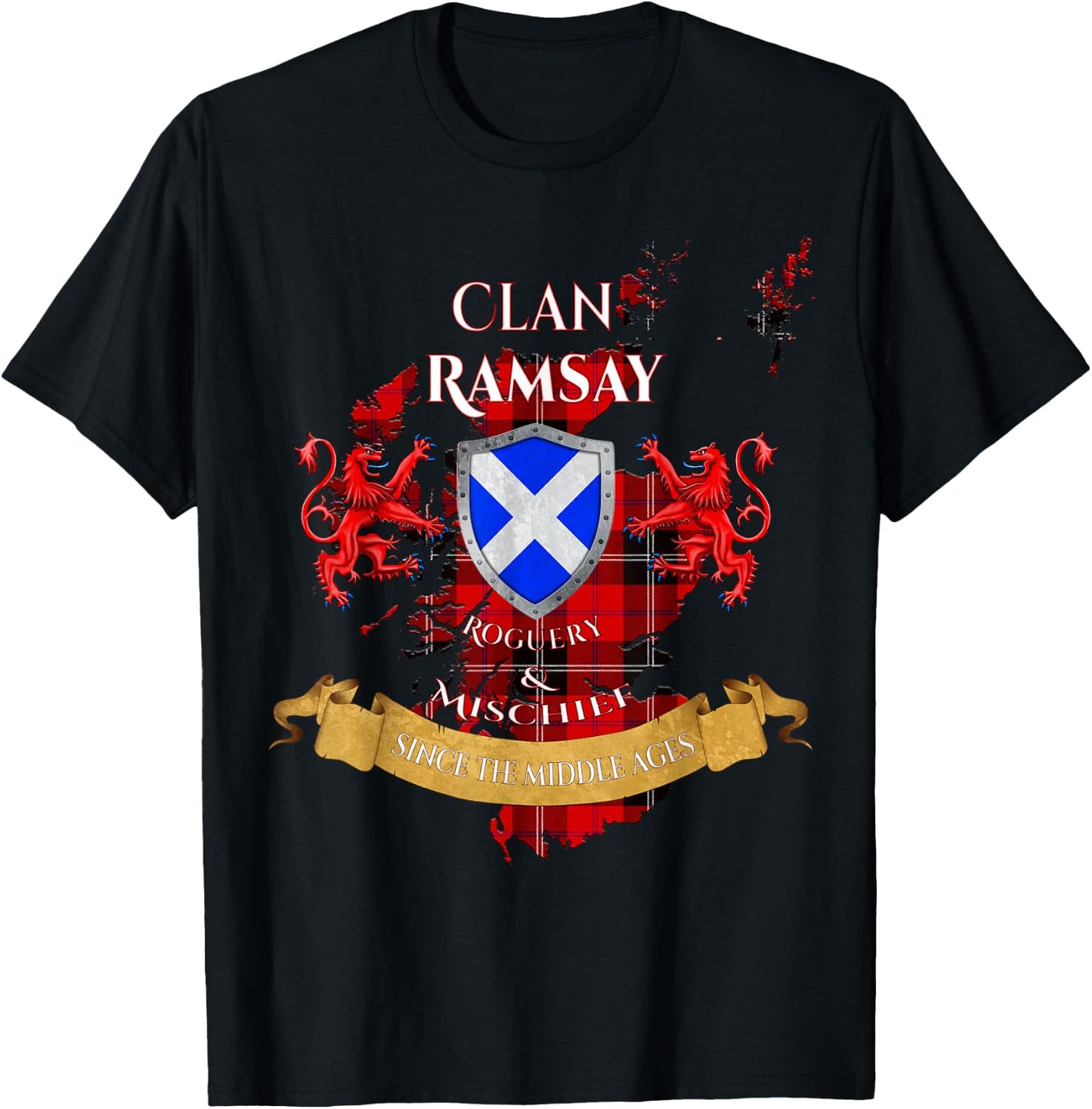 Ramsay Scottish Family Clan Middle Ages Mischief T-Shirt - T-Shirt | Black