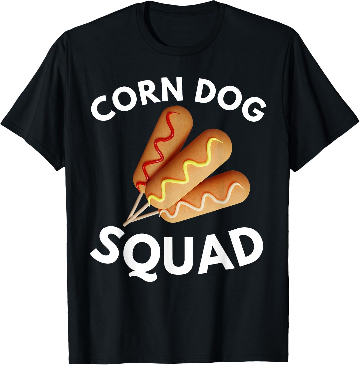 Corn Dog Squad Stick Cheesy Corn Dogs Corndog Man Stick T-Shirt - T-Shirt | Black