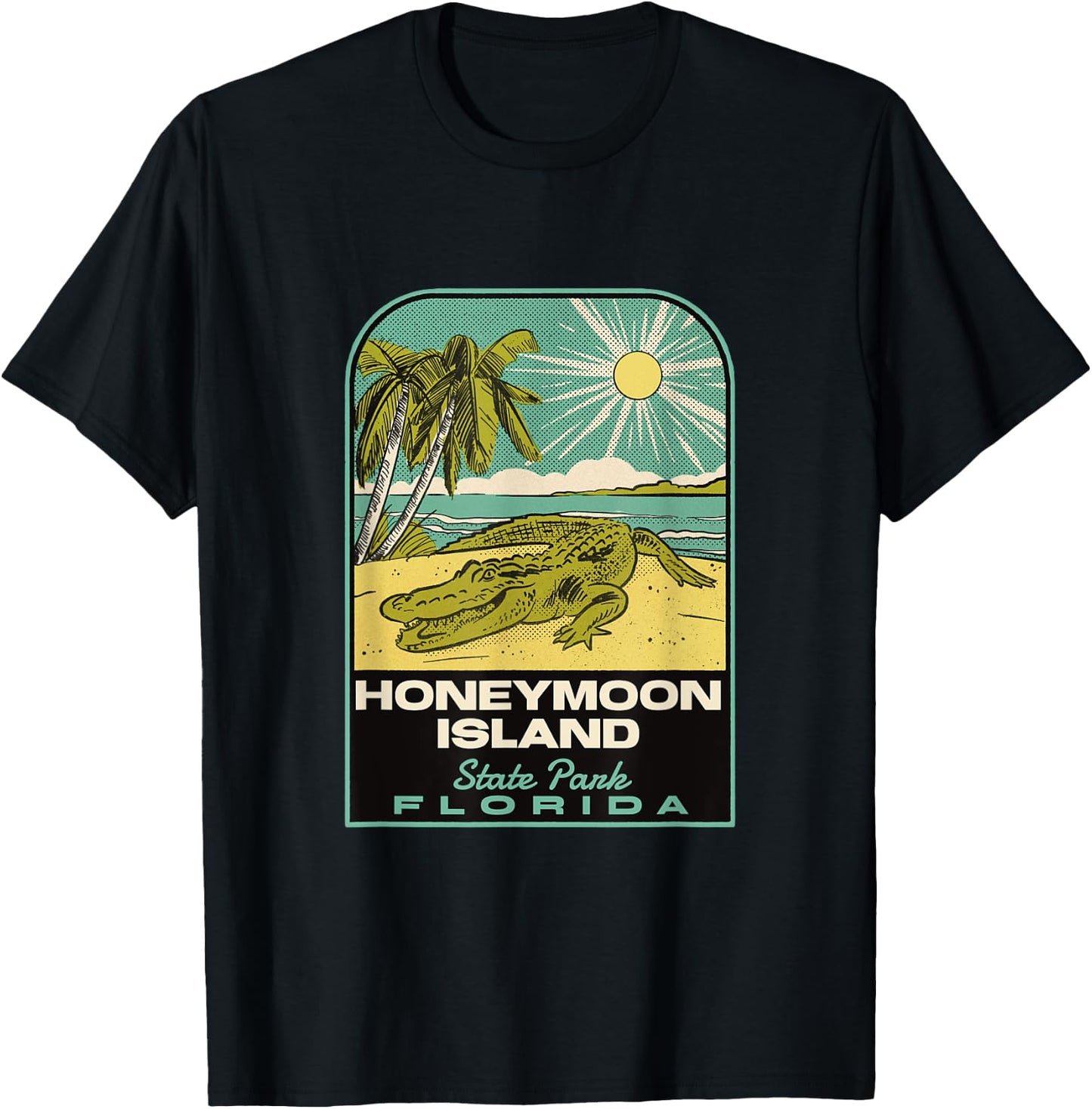 Honeymoon Island State Park FL Vintage Travel T-Shirt - T-Shirt | Black