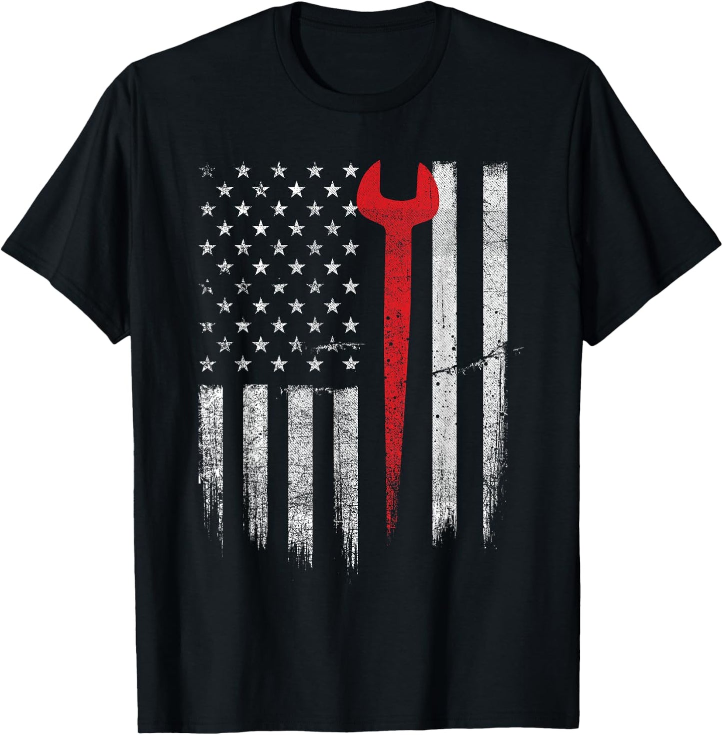 Patriotic Ironworker - USA Flag Ironworking Worker Rodbuster T-Shirt - T-Shirt | Black