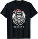 Christmas Bigfoot - Christmas Sasquatch - Cryptid Christmas T-Shirt - T-Shirt | Black