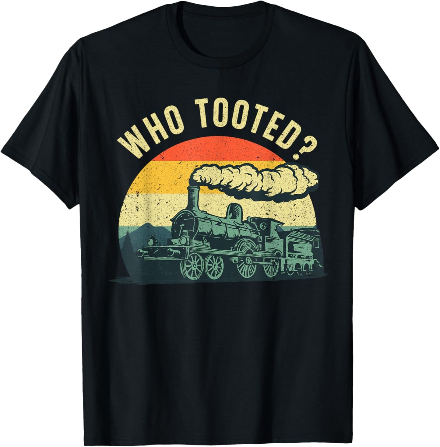 Cute Train Art Women Train Collector Railroad Lover T-Shirt - T-Shirt | Black