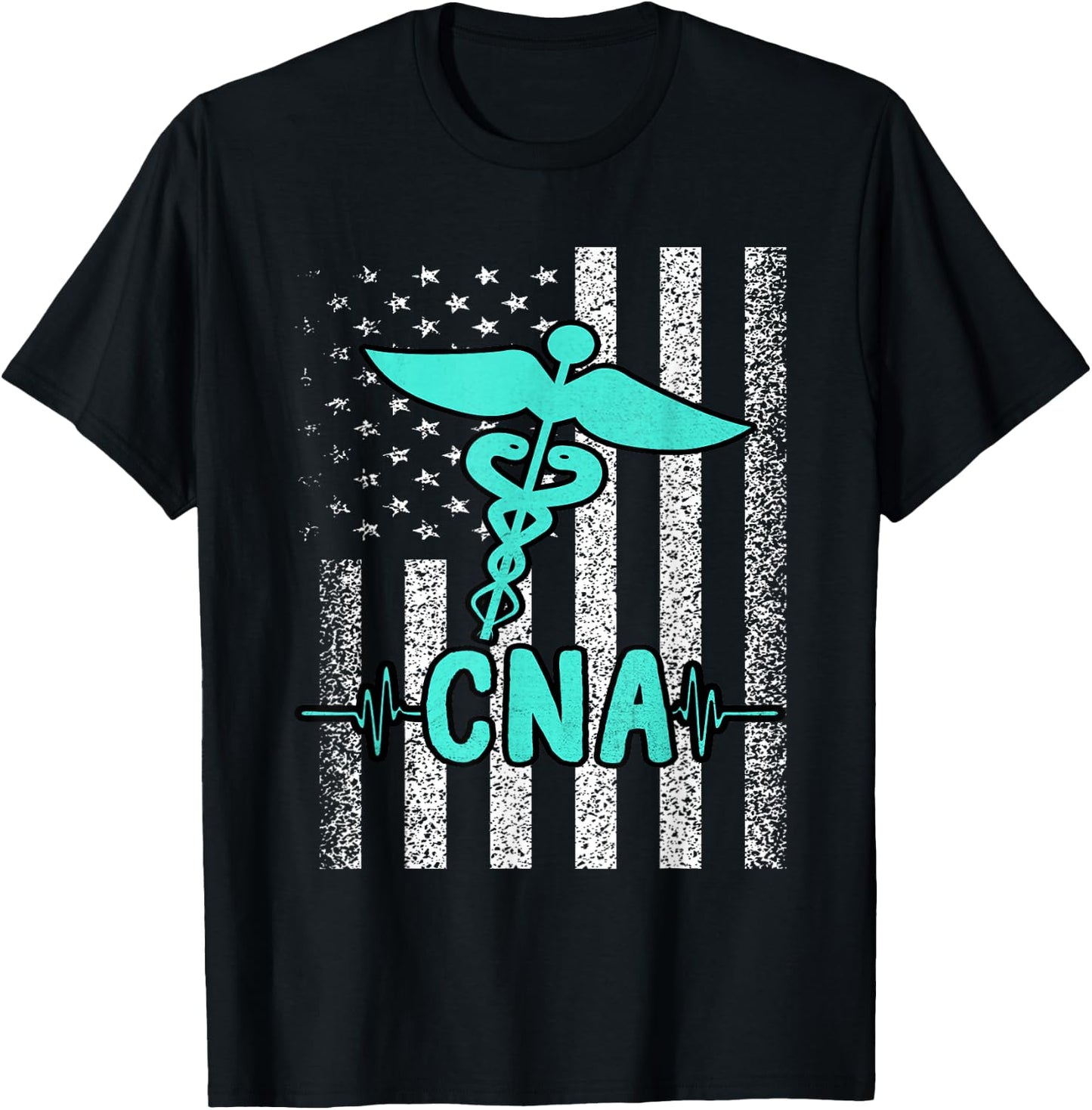 Nursing CNA Certified Nurse Assistant American Flag Vintage Men T-Shirt - T-Shirt | Black