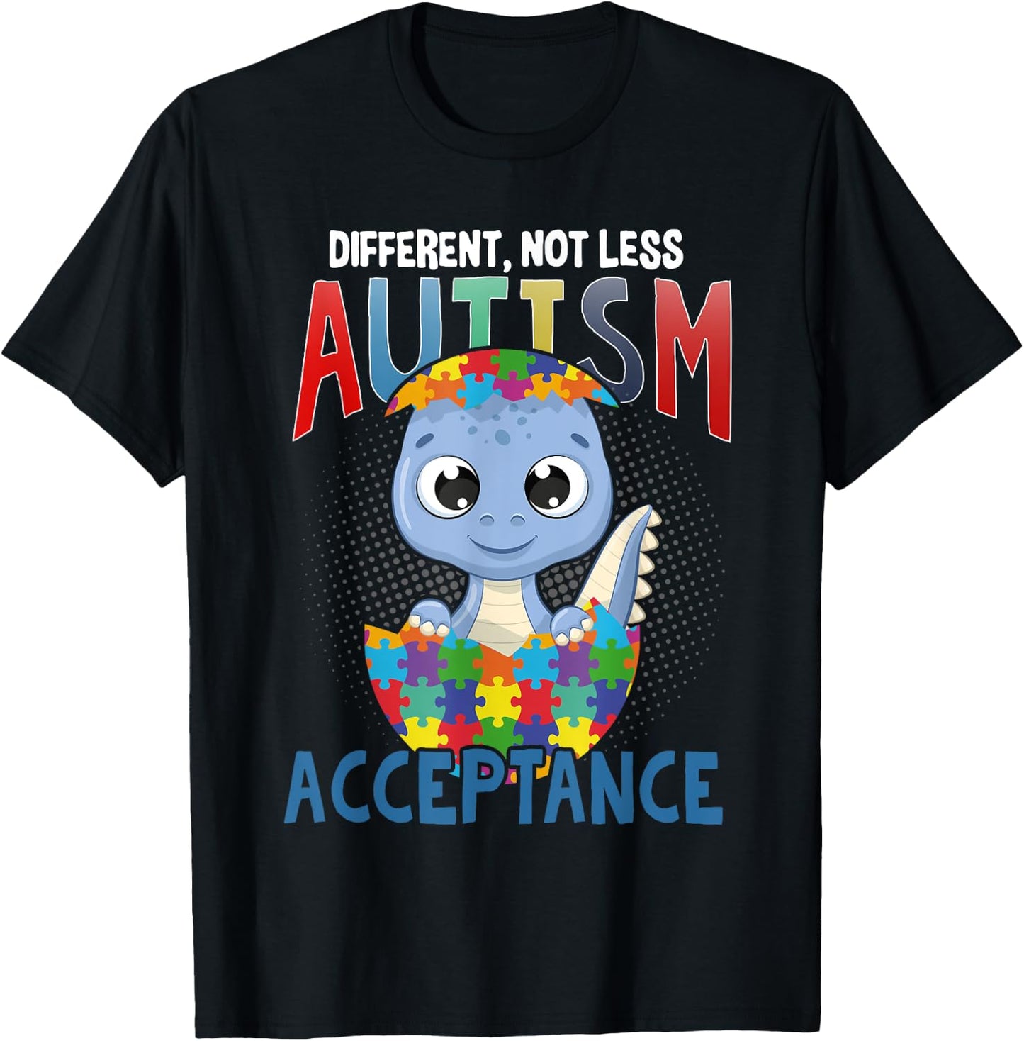 Different but Not Less Autism Awareness Turtle Puzzle T-Shirt - T-Shirt | Black