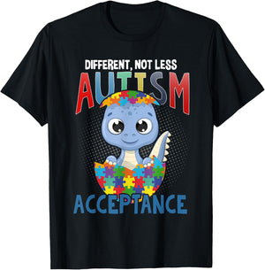 Different but Not Less Autism Awareness Turtle Puzzle T-Shirt - T-Shirt | Black