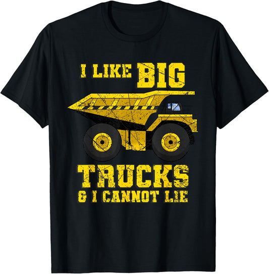 Construction Big Truck Excavator Building Site Cannot Lie T-Shirt - T-Shirt | Black