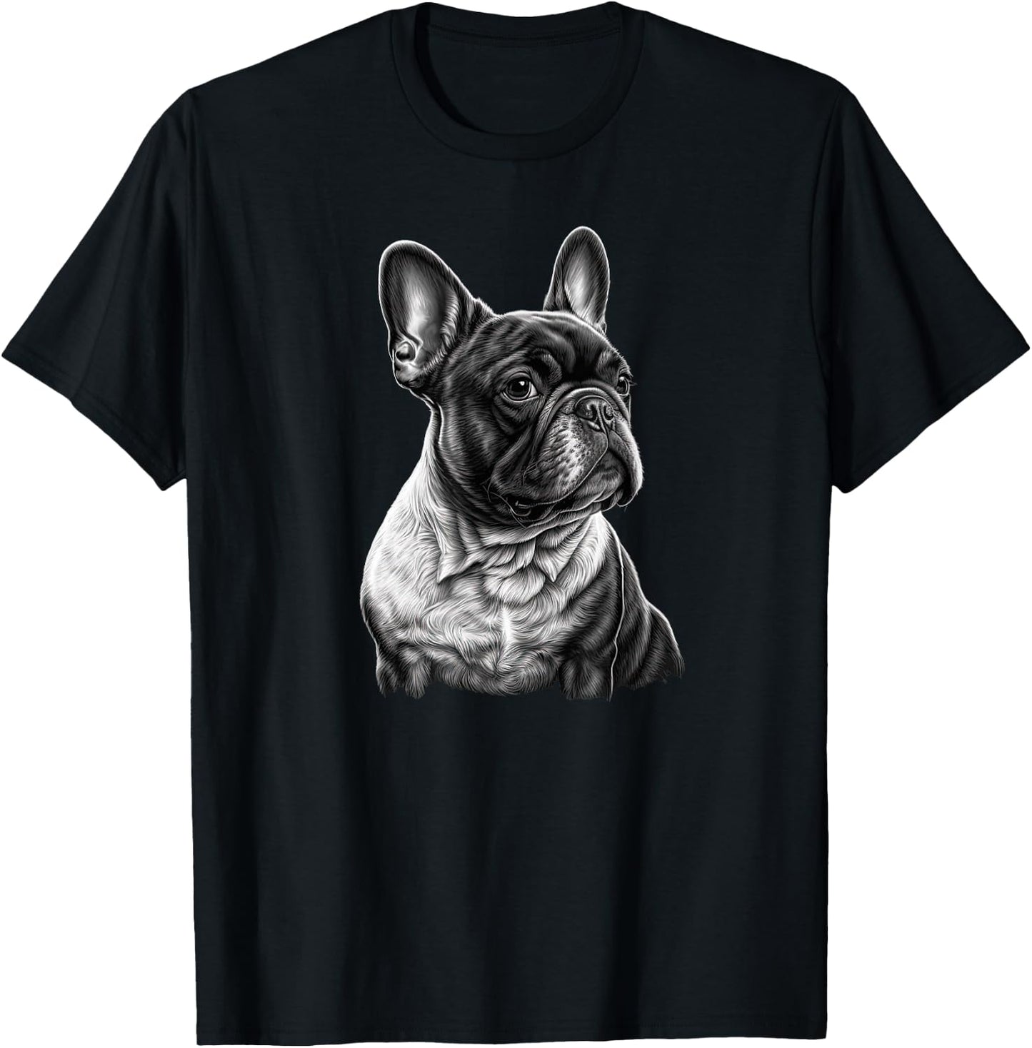 Funny French Bulldog Frenchie Black and White Women Girls Kids T-Shirt - T-Shirt | Black