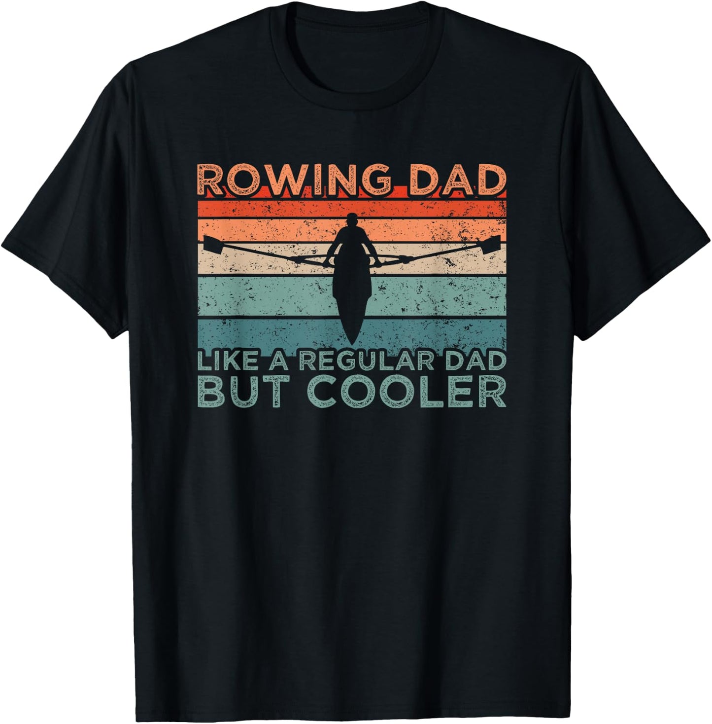 Round Rowing Dad Rudder T-Shirt - T-Shirt | Black