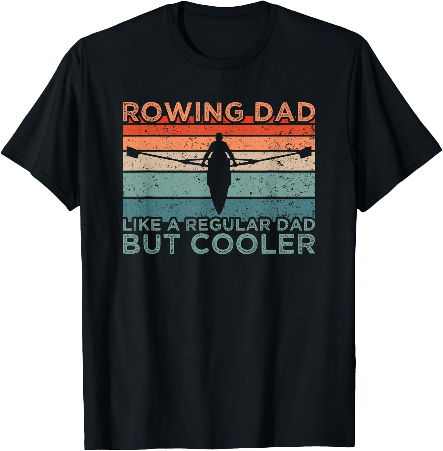 Round Rowing Dad Rudder T-Shirt - T-Shirt | Black