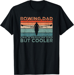 Round Rowing Dad Rudder T-Shirt - T-Shirt | Black