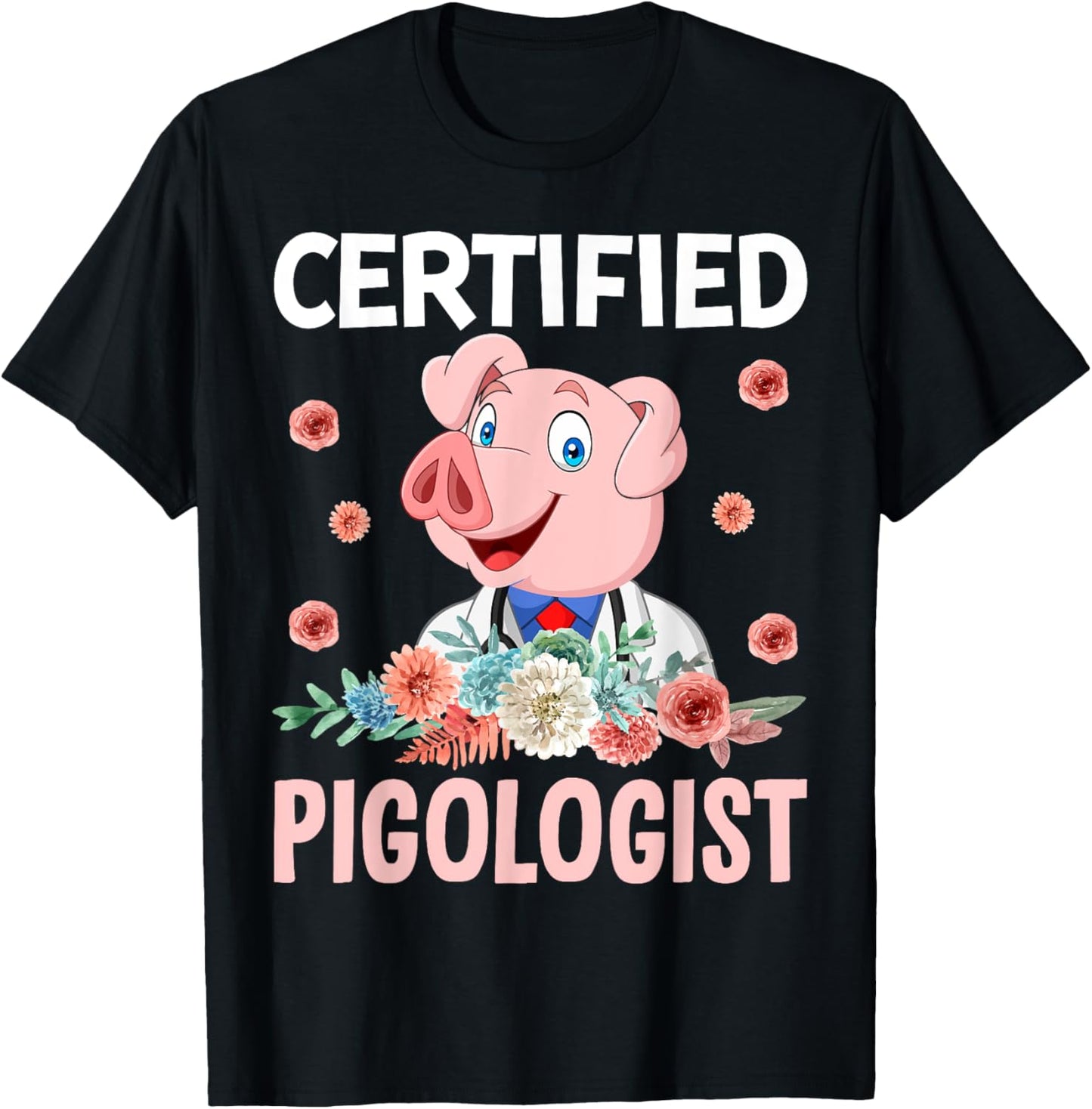 Certified Pigologist T-Shirt - T-Shirt | Black