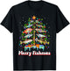 Merry Fishmas Christmas Tree Funny Fish Fishing Fisherman T-Shirt - T-Shirt | Black