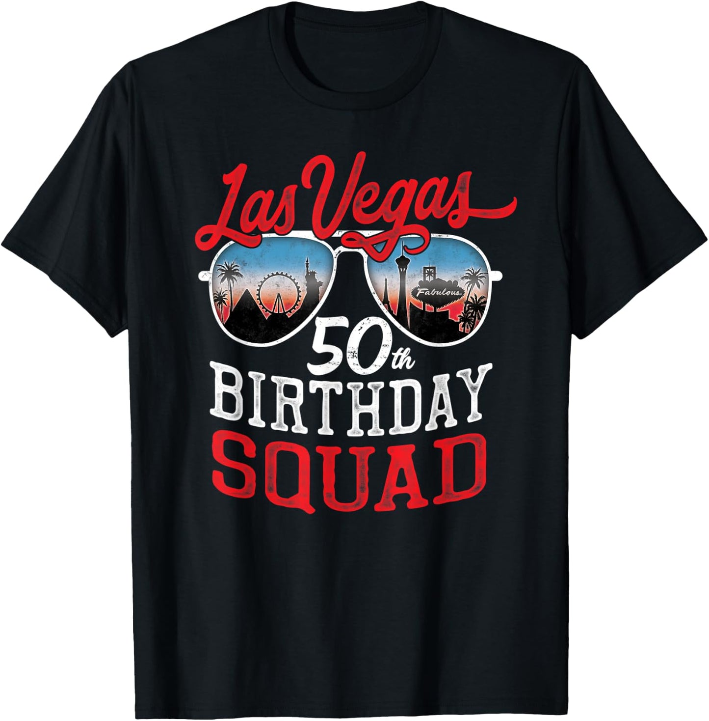 Las Vegas 50th Birthday Squad T-Shirt - T-Shirt | Black