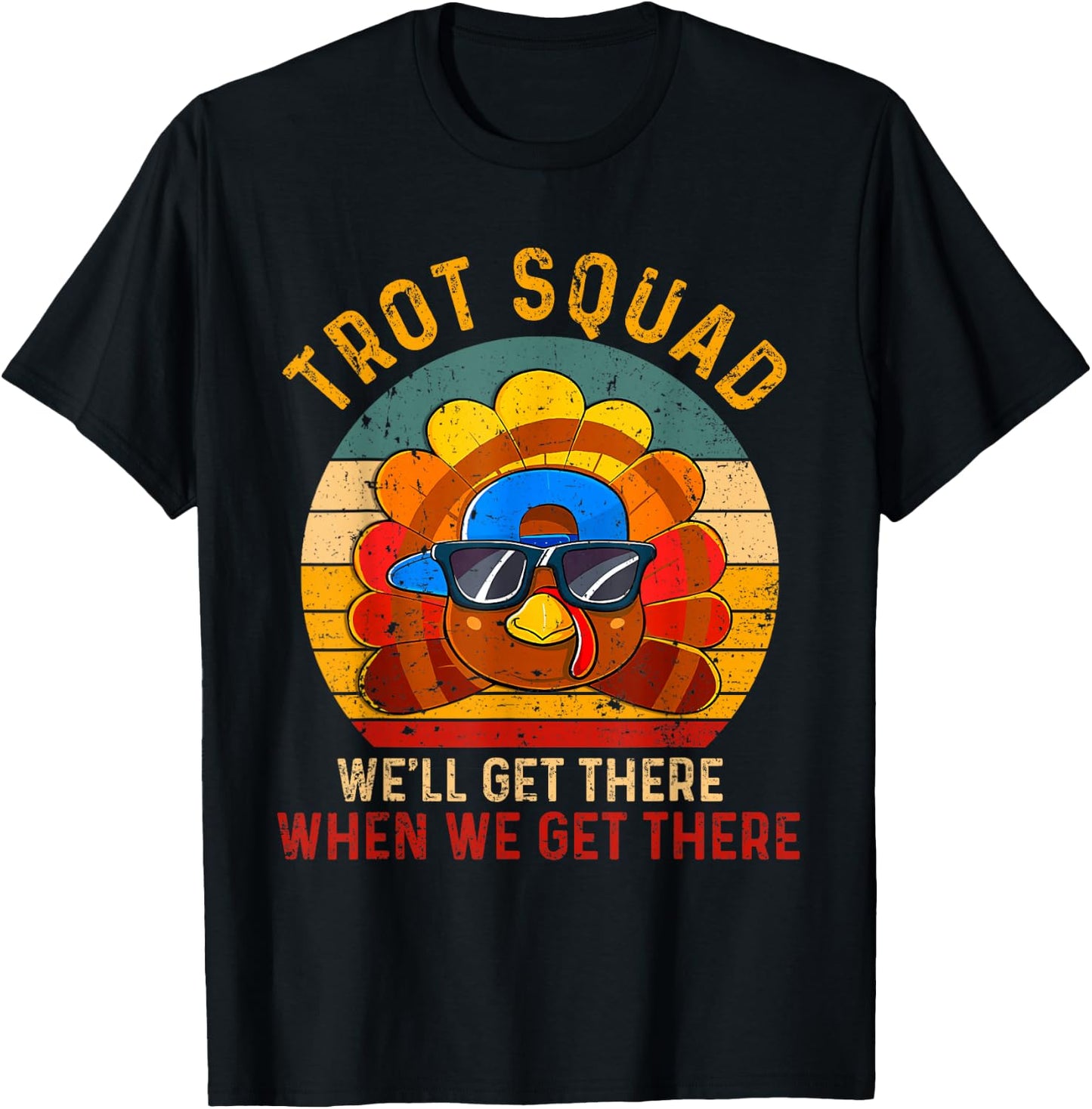 Turkey Trot Squad Funny Thanksgiving Running Costume Boy Men T-Shirt - T-Shirt | Black