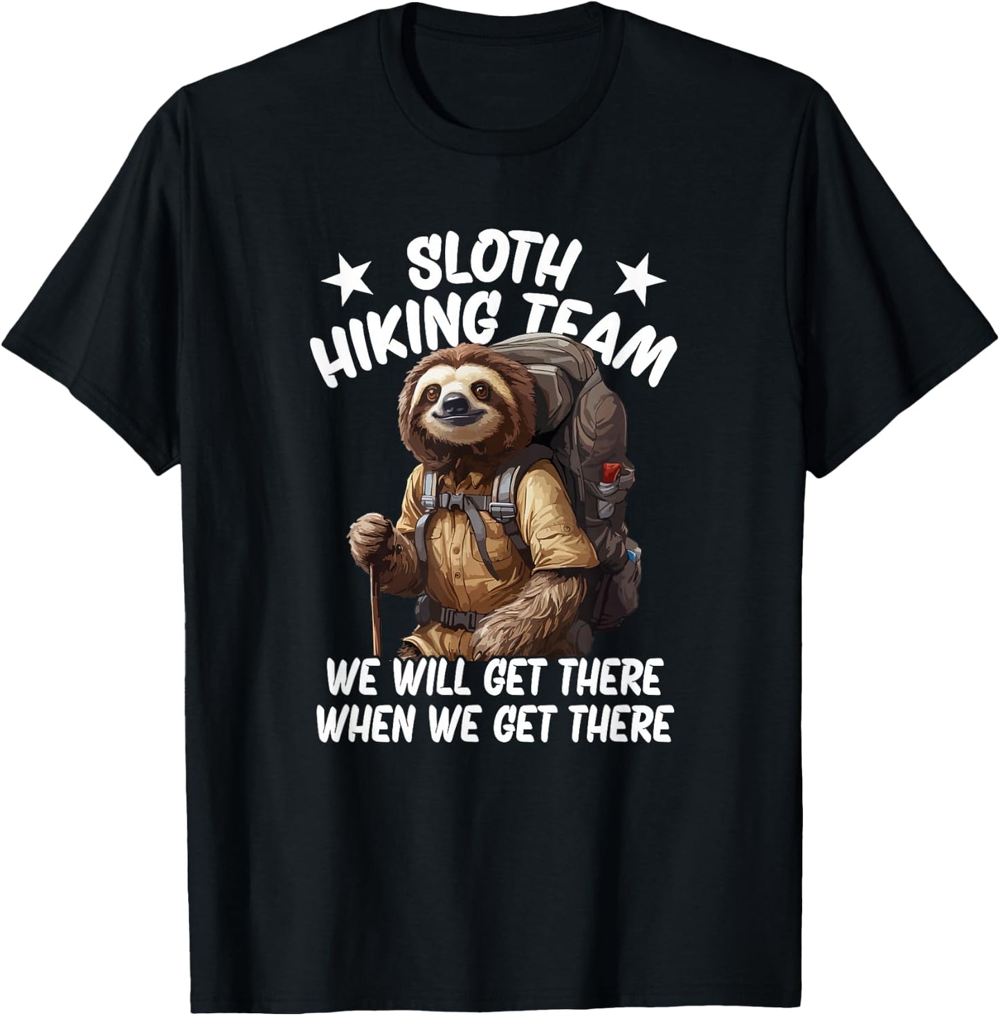 Sloth Hiking Team T-Shirt - T-Shirt | Black