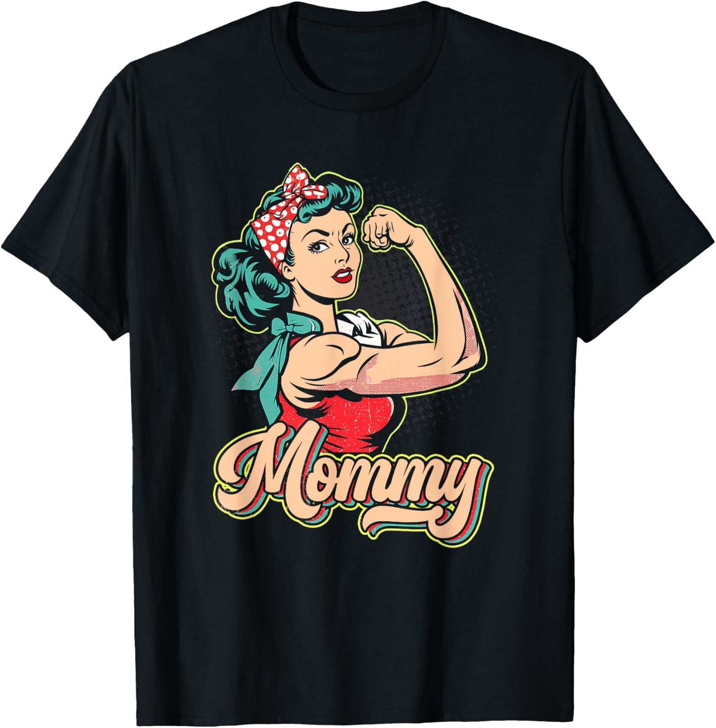 Mommy Muscle Retro Weightlifting And Bodybuilding Gym Mom T-Shirt - T-Shirt | Black