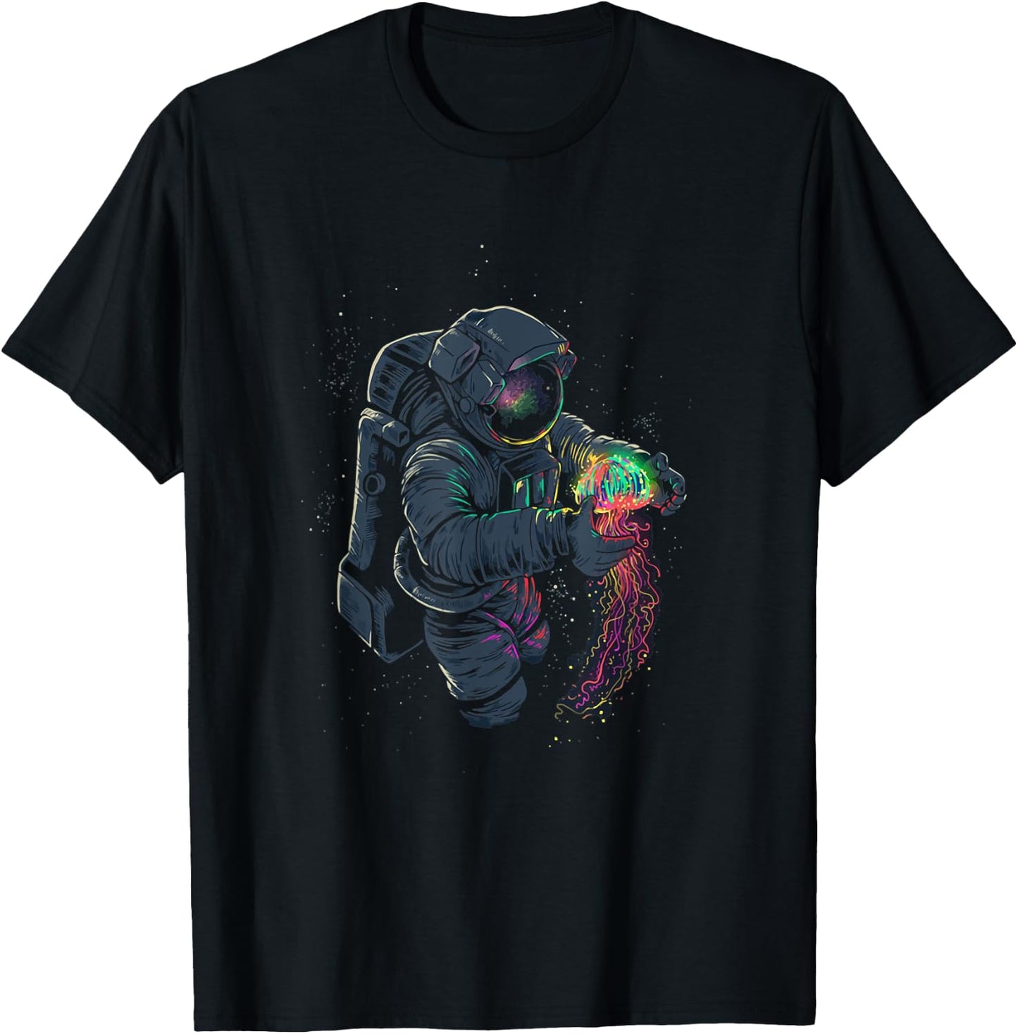 Astronaut jellyfish space universe galaxy moon T-Shirt - T-Shirt | Black