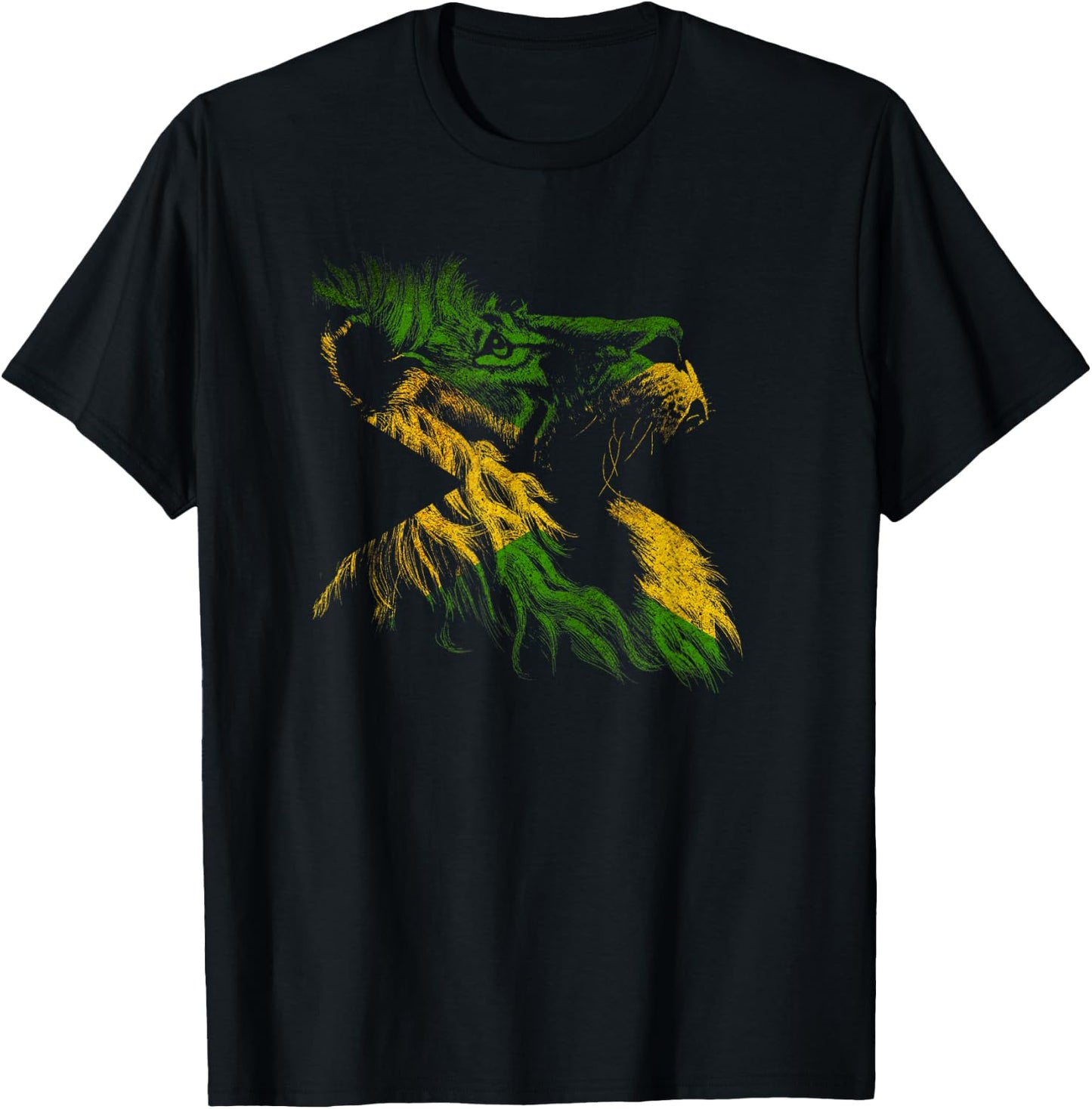 Reggae Lion Rastafarian Music Freedom Zion Jamaica T-Shirt - T-Shirt | Black