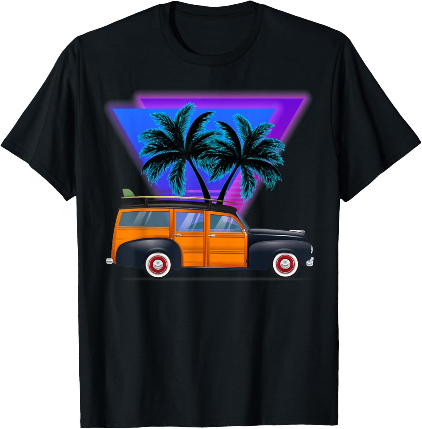 Beautiful woody surf wagon , Great and Boys T-Shirt - T-Shirt | Black