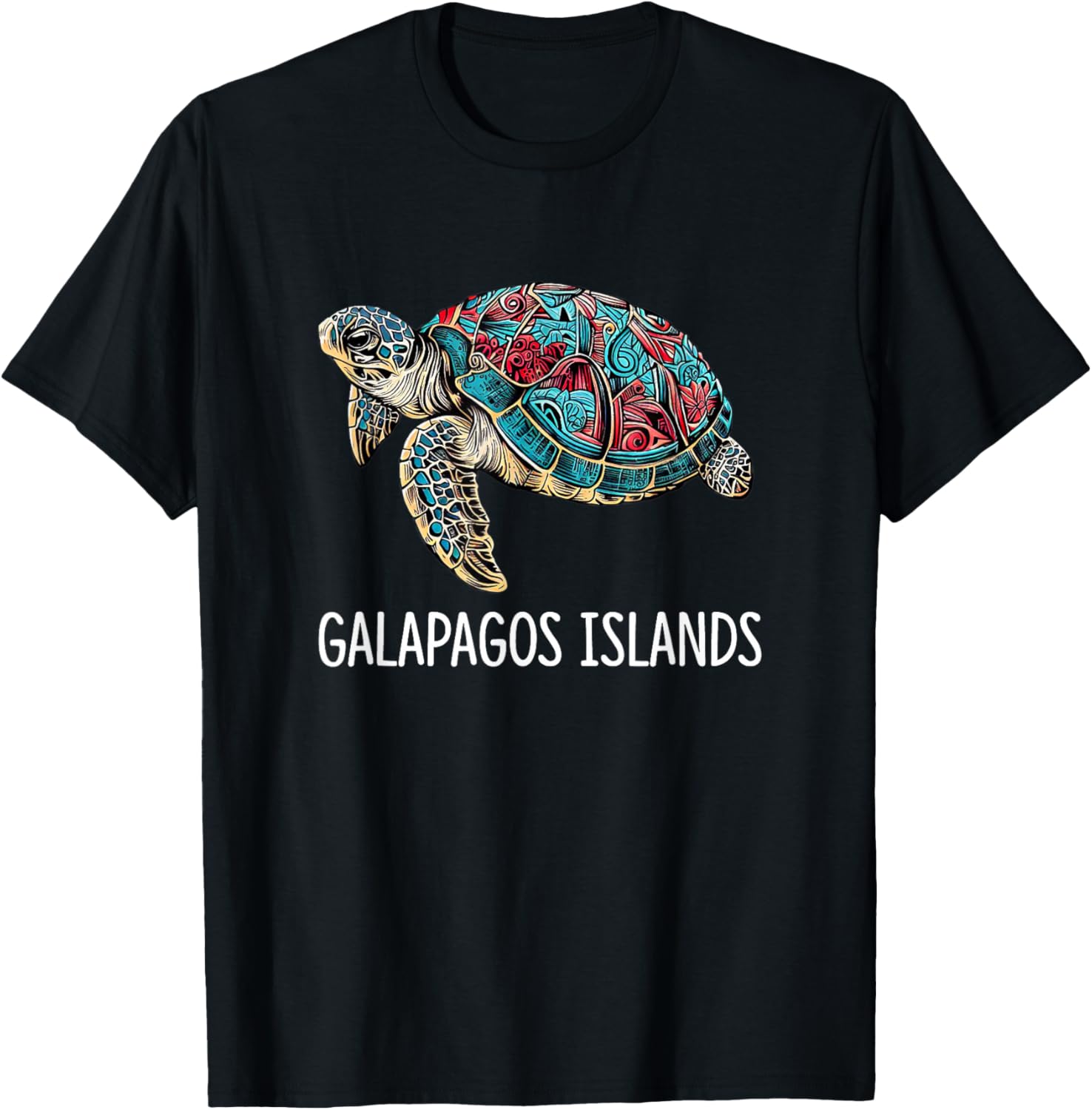 Galapagos Islands - Tribal Sea Turtle T-Shirt - T-Shirt | Black