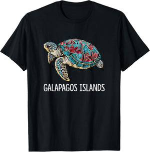 Galapagos Islands - Tribal Sea Turtle T-Shirt - T-Shirt | Black