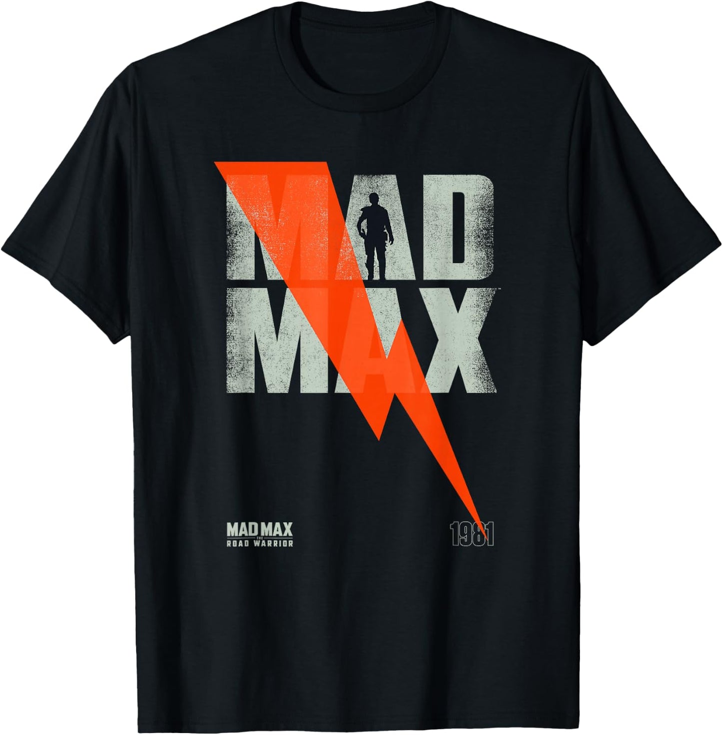 WB100 Mad Max The Road Warrior 1981 Vintage Lightning Poster T-Shirt - T-Shirt | Black