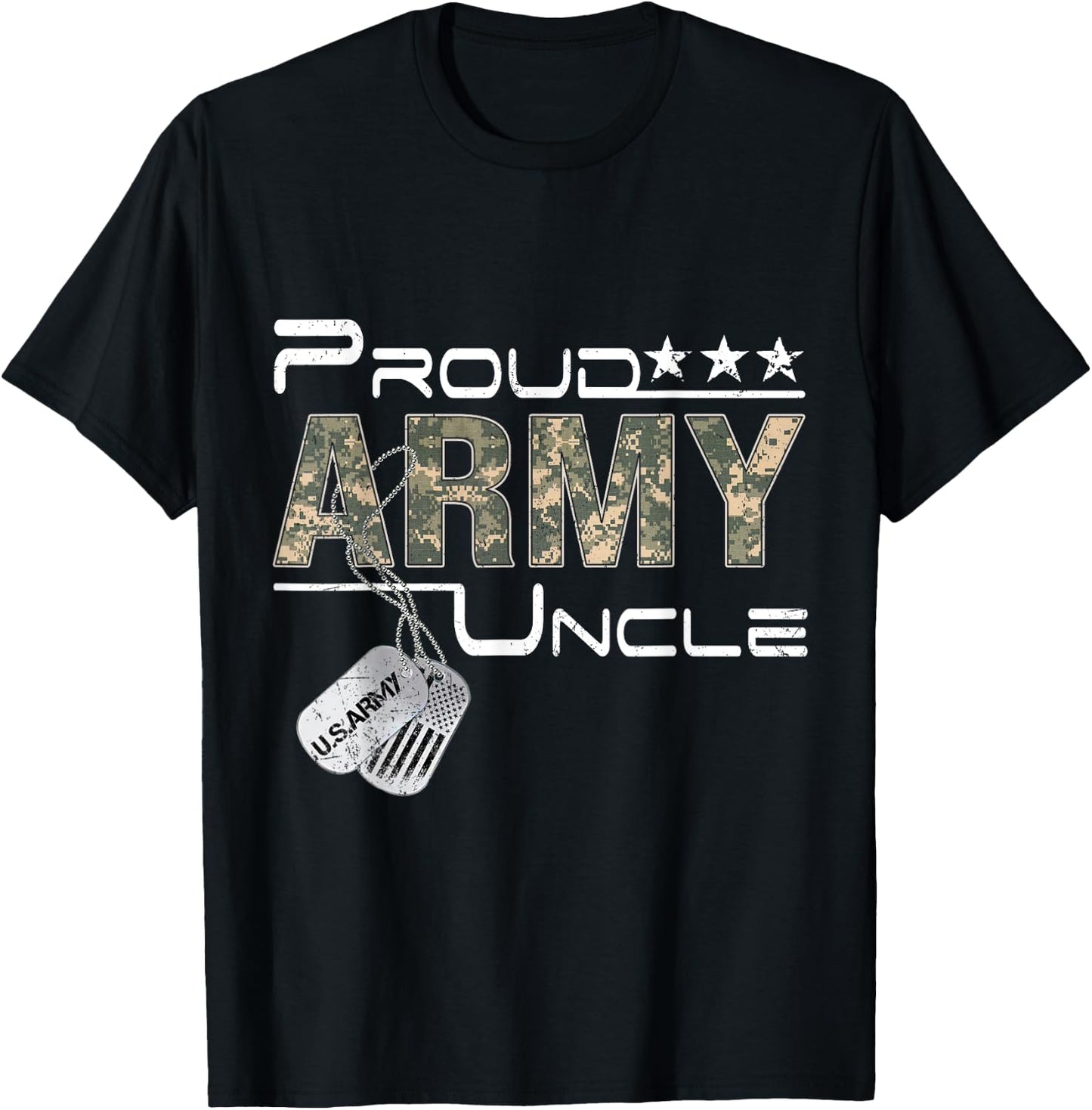 Proud Army Uncle Army Graduation Uncle US Army Uncle Gifts T-Shirt - T-Shirt | Black