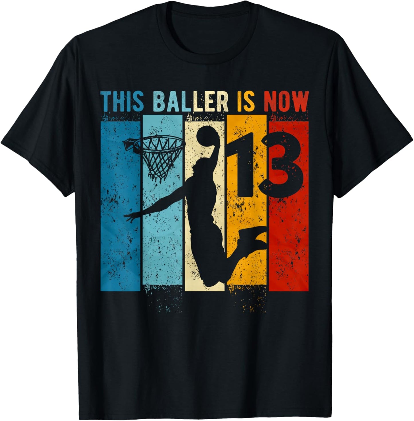 13 Year Old Basketball 13th Birthday Boy T-Shirt - T-Shirt | Black