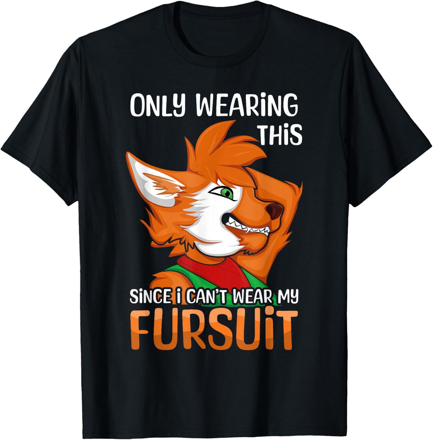 Kawaii Fox Proud Furry Tail Ear Furry Person Cosplay Fursuit T-Shirt - T-Shirt | Black
