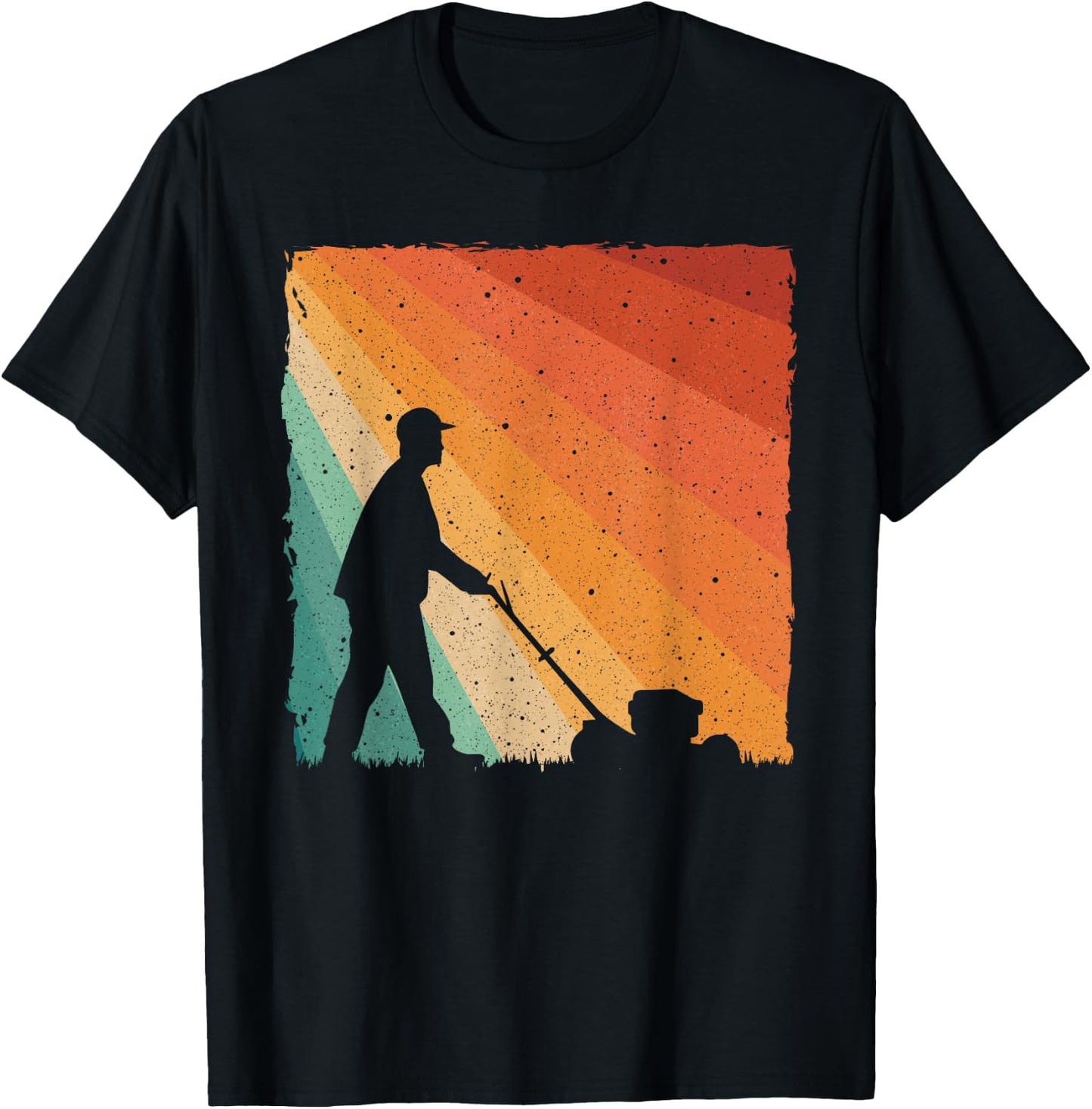 Cool Vintage Landscaper Art Dad Lawn Mower Lawn Care T-Shirt - T-Shirt | Black
