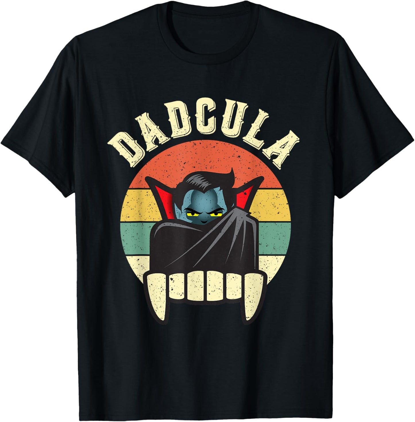 Dadcula Daddy Matching Family Halloween Dad Retro Vintage T-Shirt - T-Shirt | Black