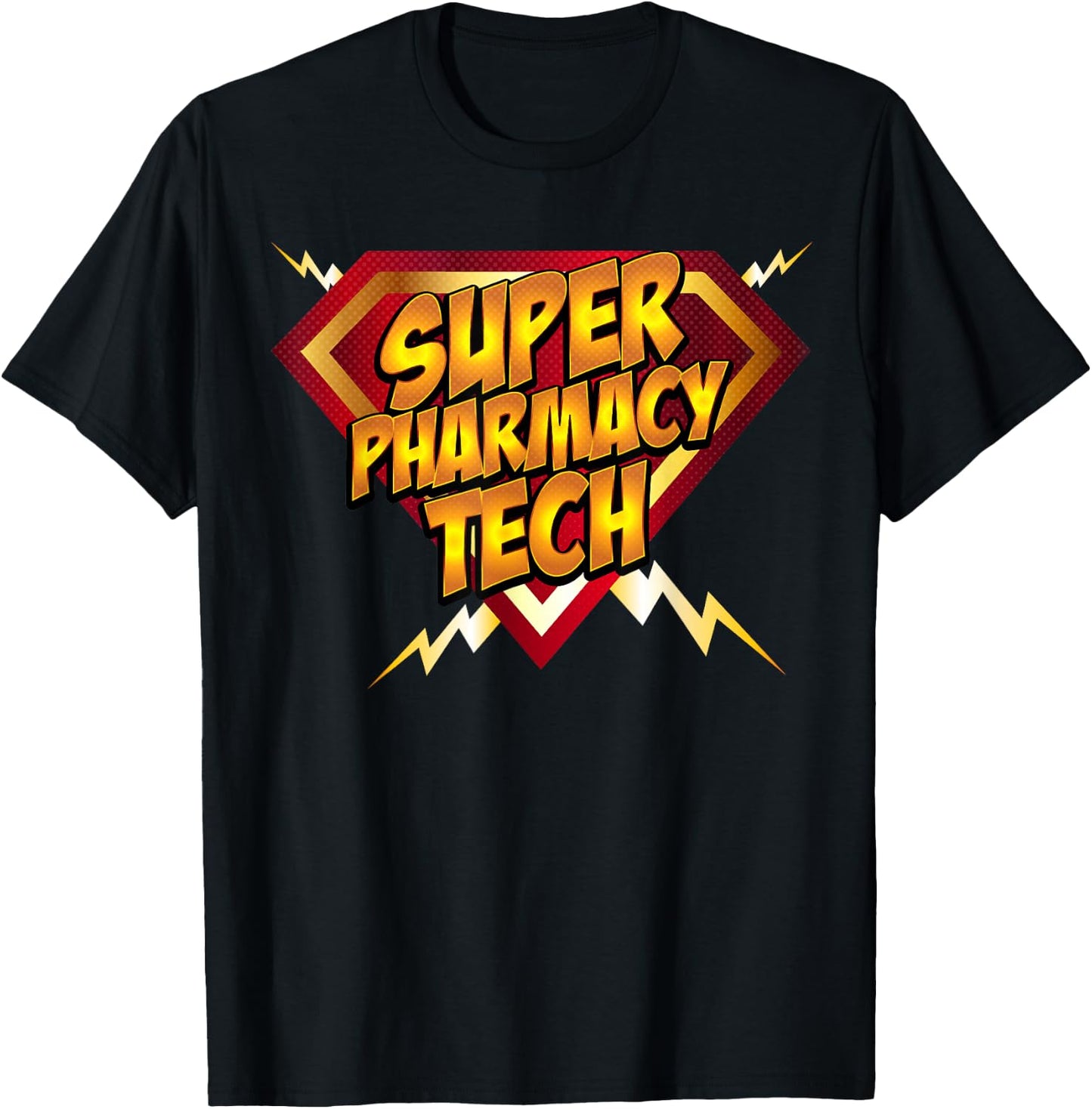 Super Pharmacy Tech Funny Superhero T-Shirt - T-Shirt | Black