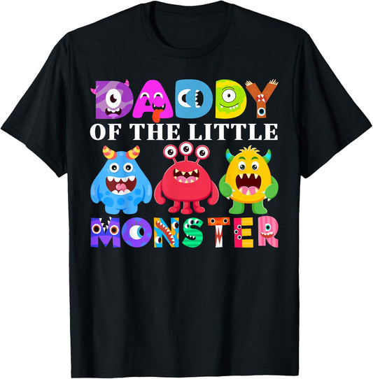 Daddy Little Monster Kids 1st Birthday Party Family Monster T-Shirt - T-Shirt | Black