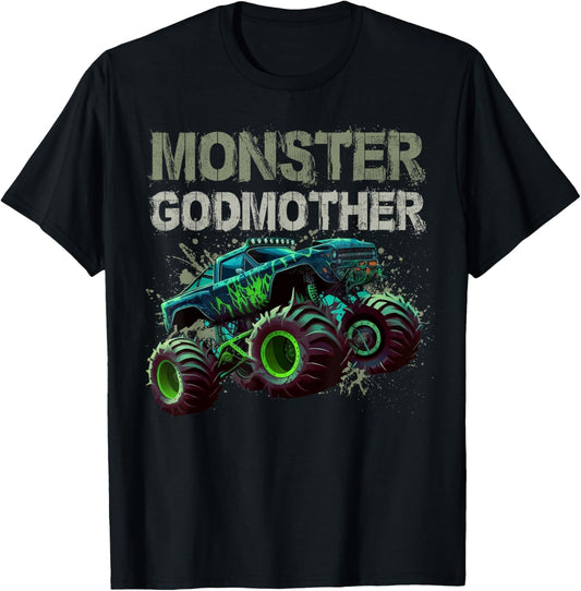 Monster Truck Godmother Family Matching Monster Truck Lovers T-Shirt - T-Shirt | Black