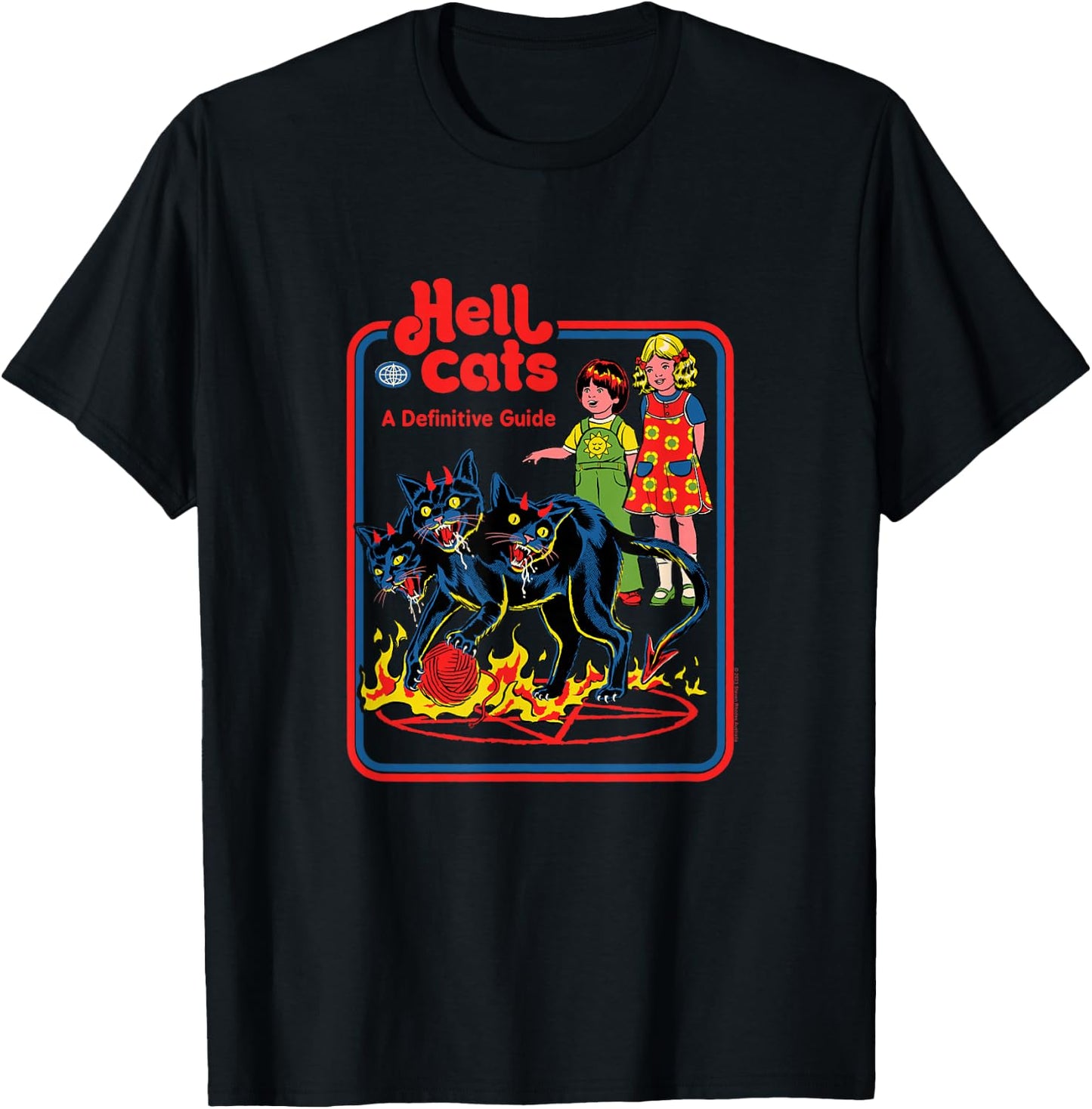 Steven Rhodes Hell Cats: A Definitive Guide Retro Dark Humor T-Shirt - T-Shirt | Black