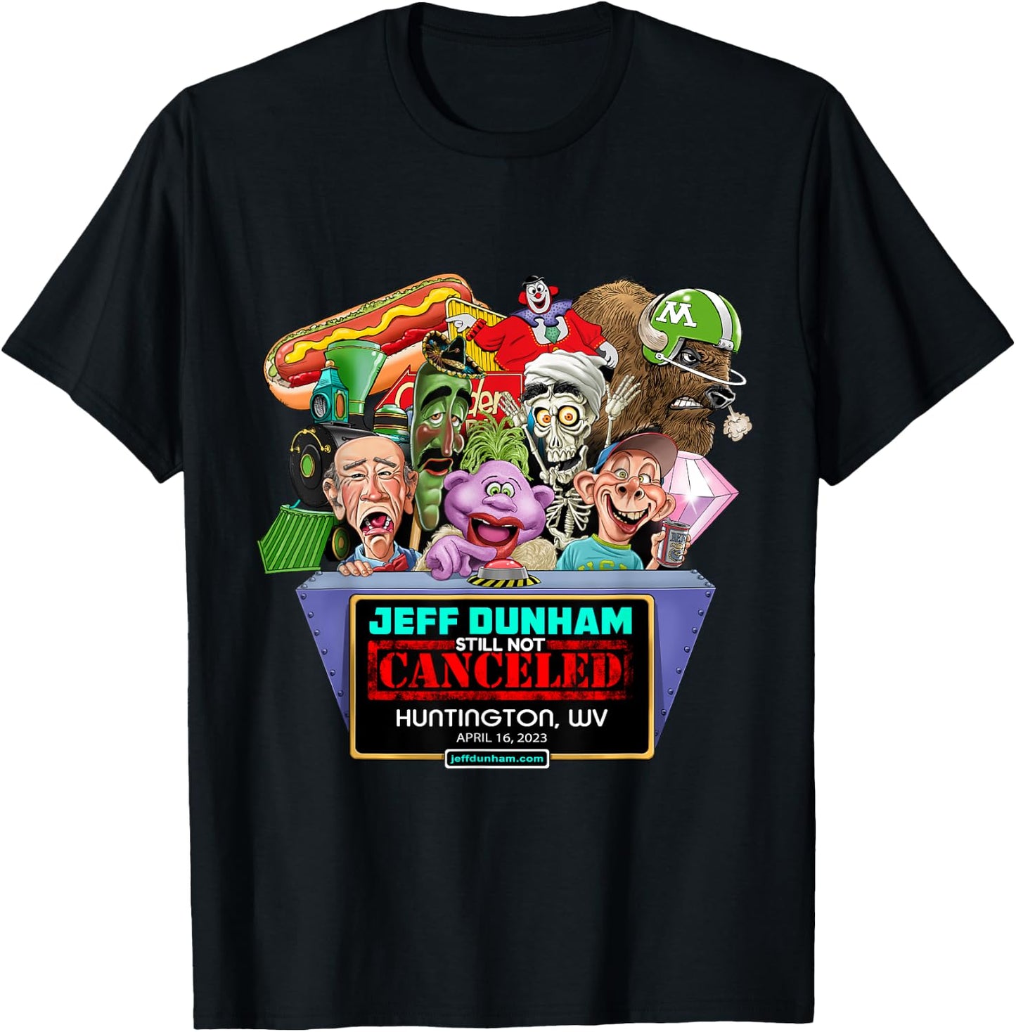 Jeff Dunham Huntington, WV (2023) T-Shirt - T-Shirt | Black