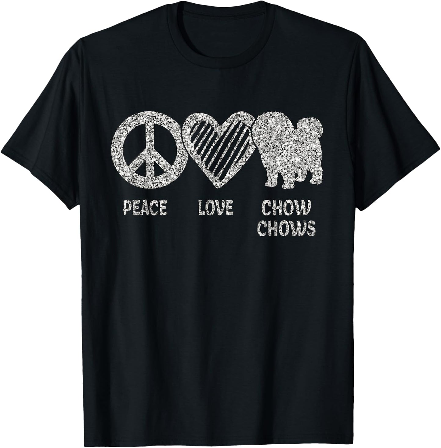 Peace Love Chow Chows Cute Peace Sign Dog Owner Lover T-Shirt - T-Shirt | Black