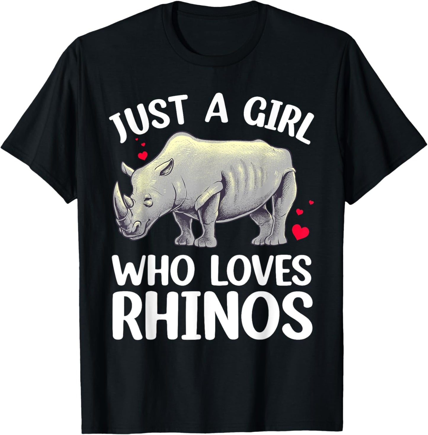 Cool Rhino Art Girls Zoo Rhinoceros Chubby Unicorn T-Shirt - T-Shirt | Black