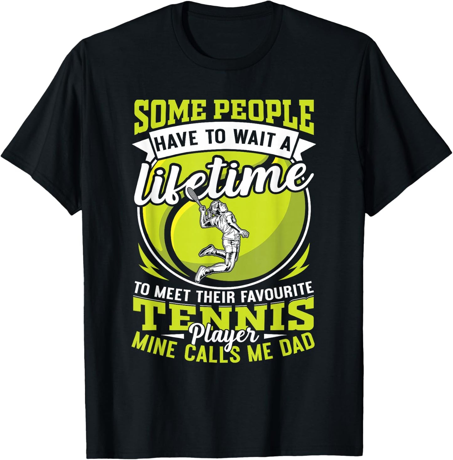 Tennis dad my favorite player calls me dad daughter girls T-Shirt - T-Shirt | Black