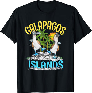 Seabirds Blue-Footed Booby Bird Galapagos Island Animal T-Shirt - T-Shirt | Black