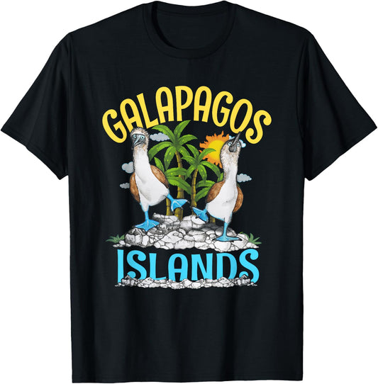 Seabirds Blue-Footed Booby Bird Galapagos Island Animal T-Shirt - T-Shirt | Black