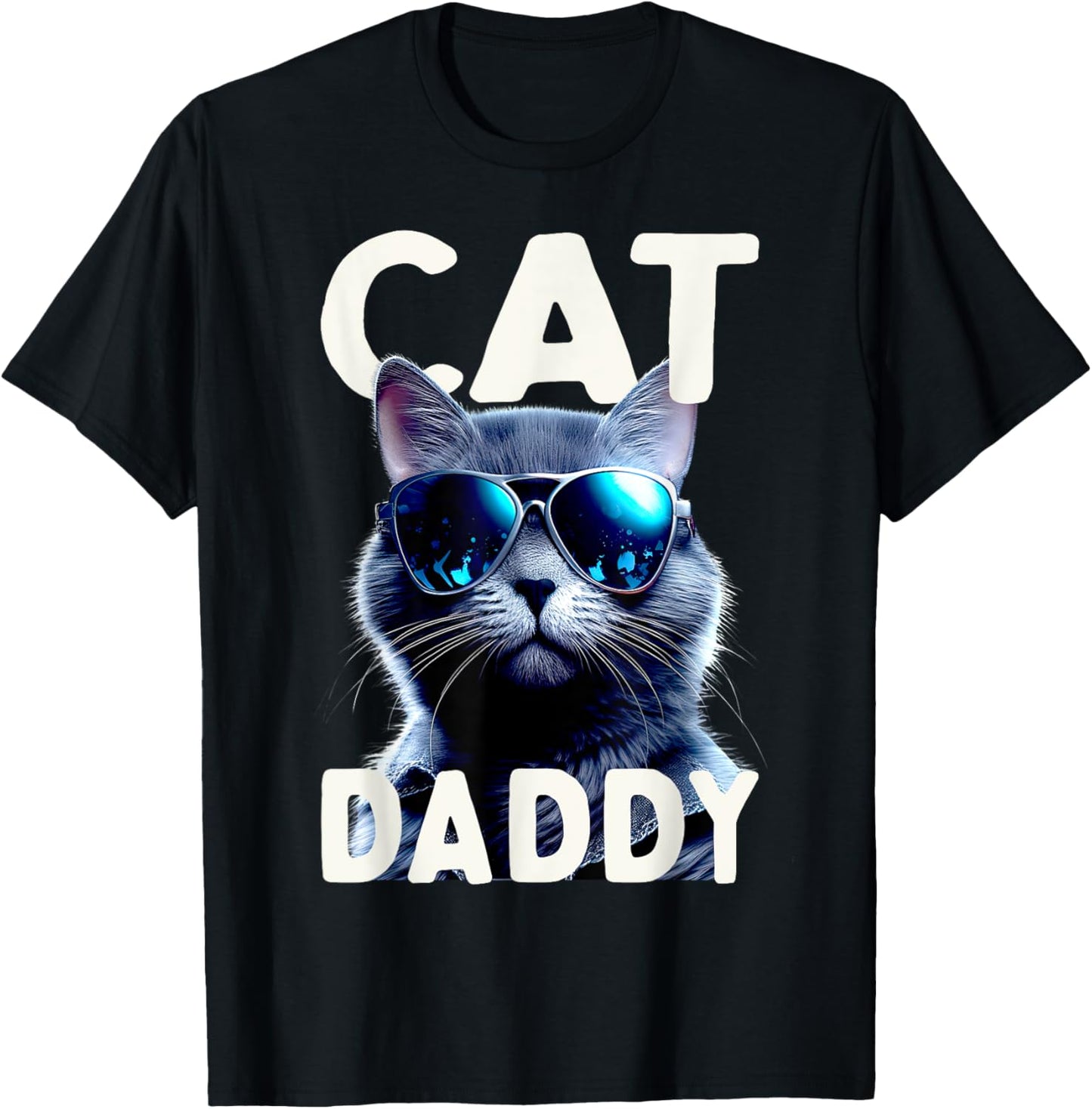 Cat Daddy Cats Dad Father Tomcat Daddy Fathers Day Cat Women Girls Kids T-Shirt - T-Shirt | Black