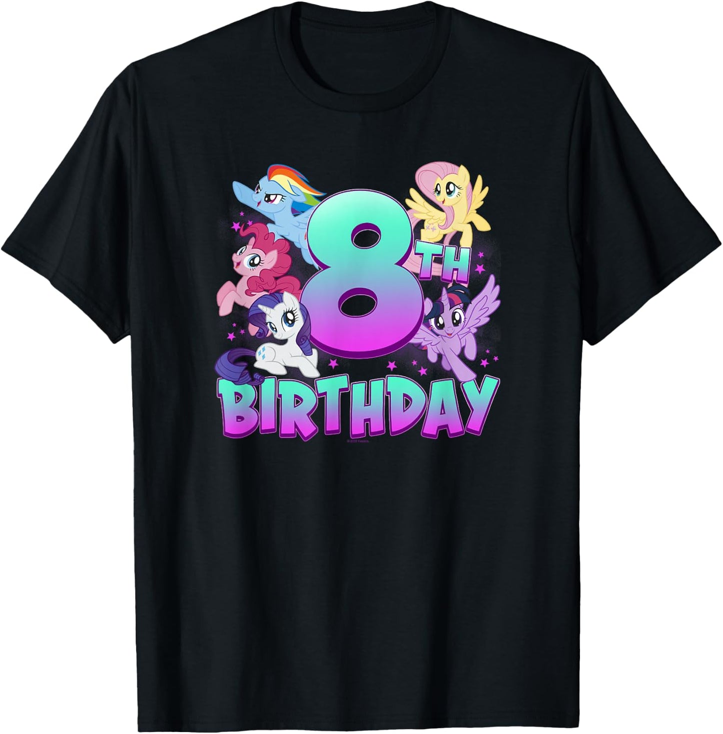 My Little Pony 8th Birthday Group Shot T-Shirt - T-Shirt | Black